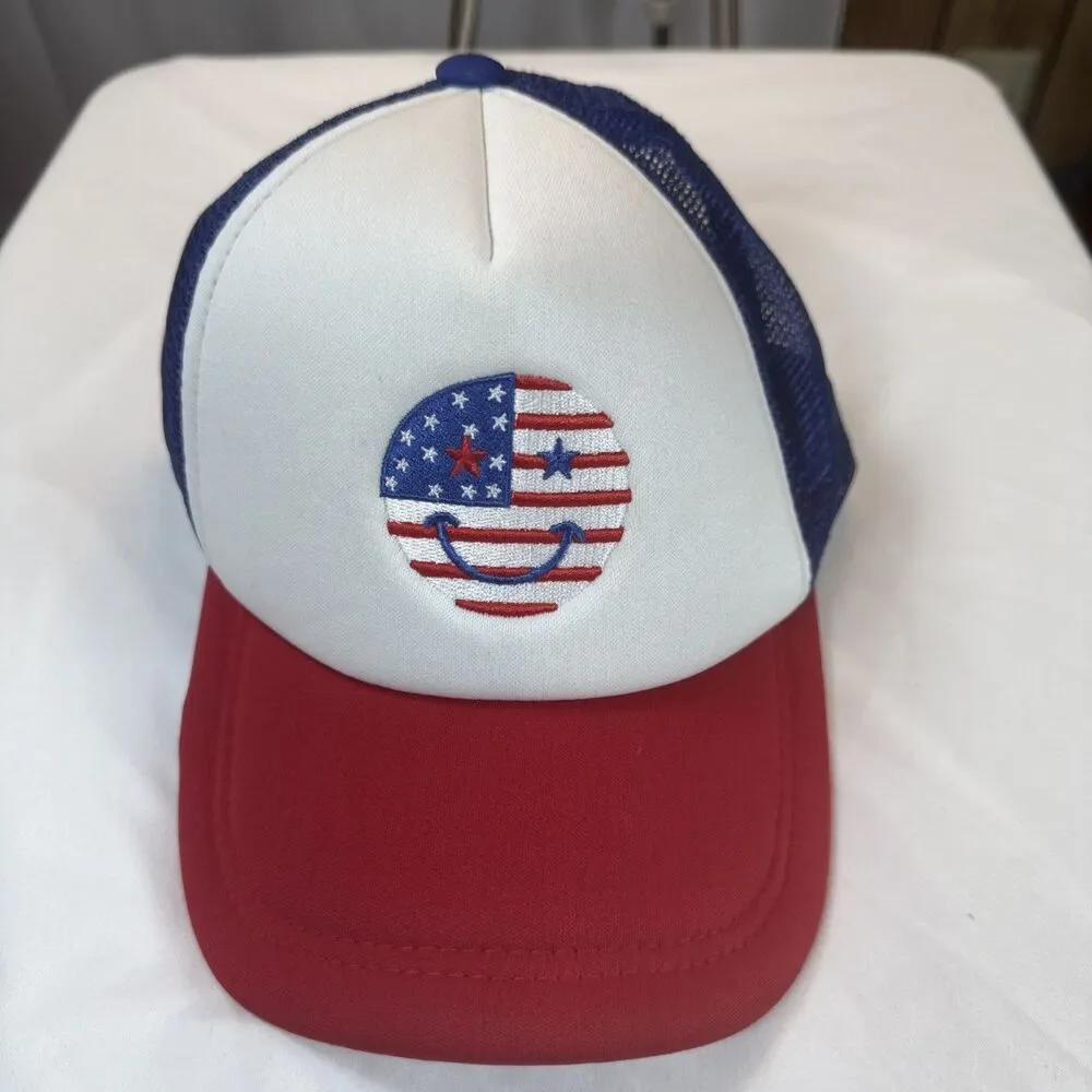 SHEIN Hat Red White And Blue American Flag NWOT - Picture 1 of 8